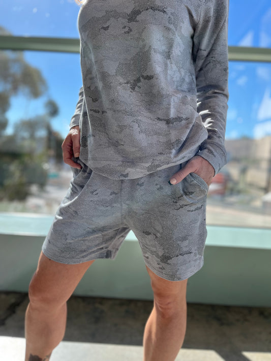 Light Camo Lounge Shorts With Drawstring