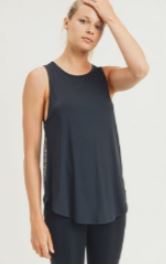 Floral Mesh Cutout Back Athleisure Tank