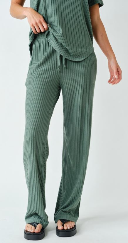 Ribbed Wide Leg Lounge Pants