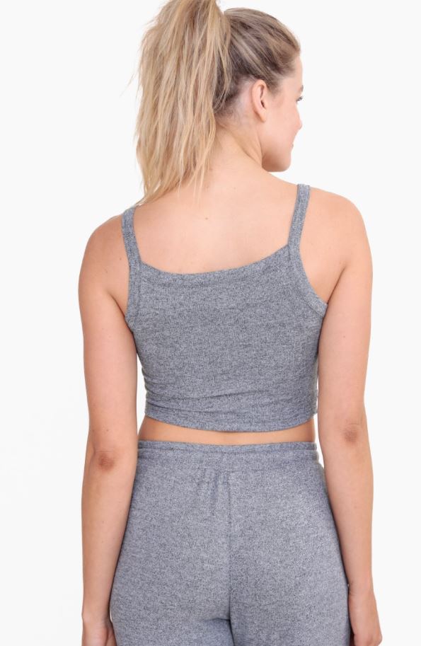 Brushed Cropped Henley Cami Top