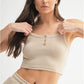 Brushed Cropped Henley Cami Top