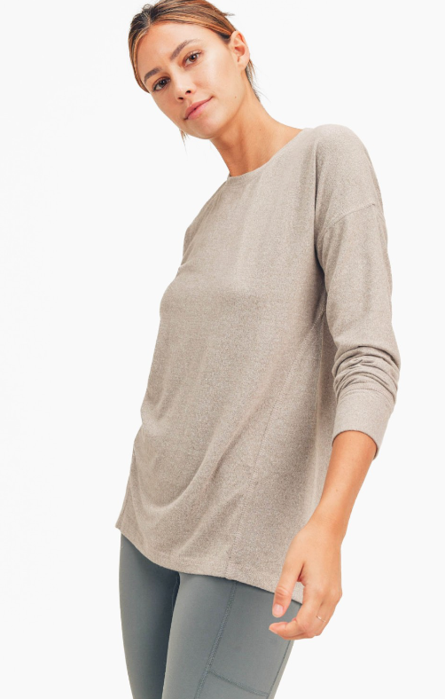 Fall 2023 Brushed Long Sleeve Lounge Top