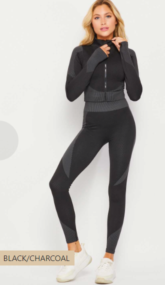 Women's 3 Piece Workout Outfit - Seamless High Waisted Leggings, Long –  buyepics.com